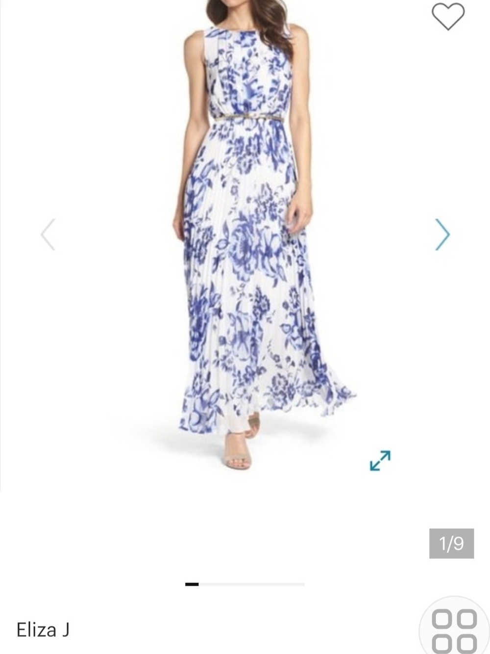 Eliza J Blue & White Floral Maxi Skirt
